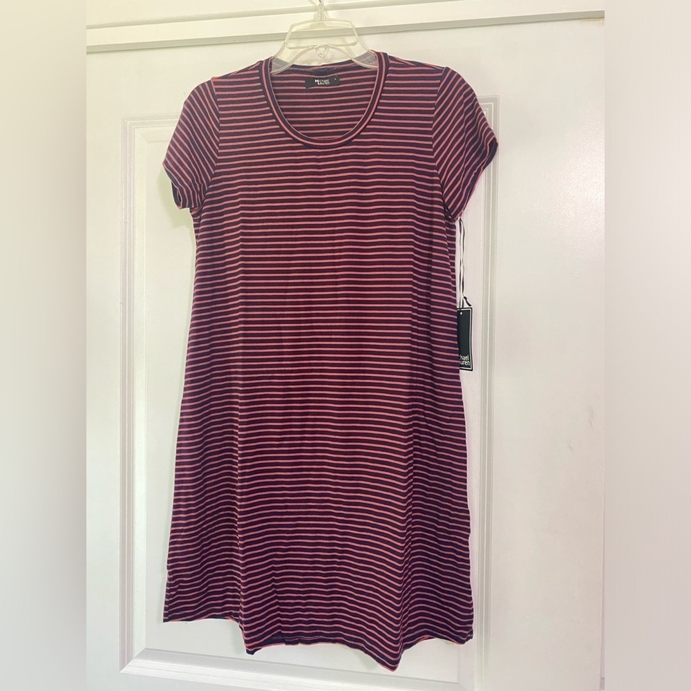 Michael Lauren Short Sleeve Mini Shirt Dress